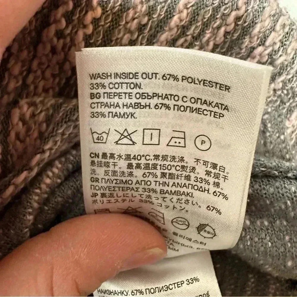 H&M Marled Sweatshirt Pullover Grey & Pink Size  Medium - Picture 11 of 16